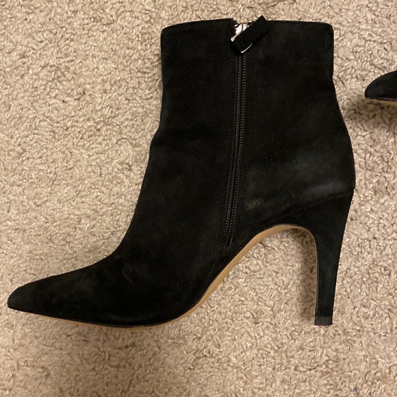 Leith black suede booties/ heeled boots - Picture 3 of 9